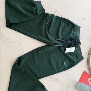 Figs Green Track Pants with Elastic Waistband